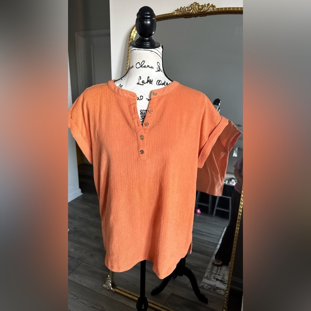 Michael Kors Orange Short Sleeve Blouse
